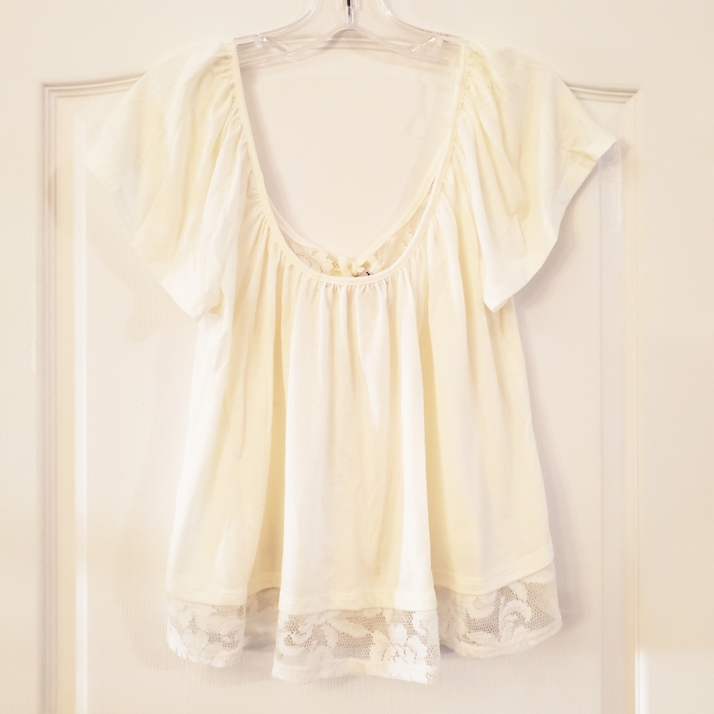 🚫SOLD🚫American Rag Short Sleeve Top Egret L NWT L - Picture 3 of 9